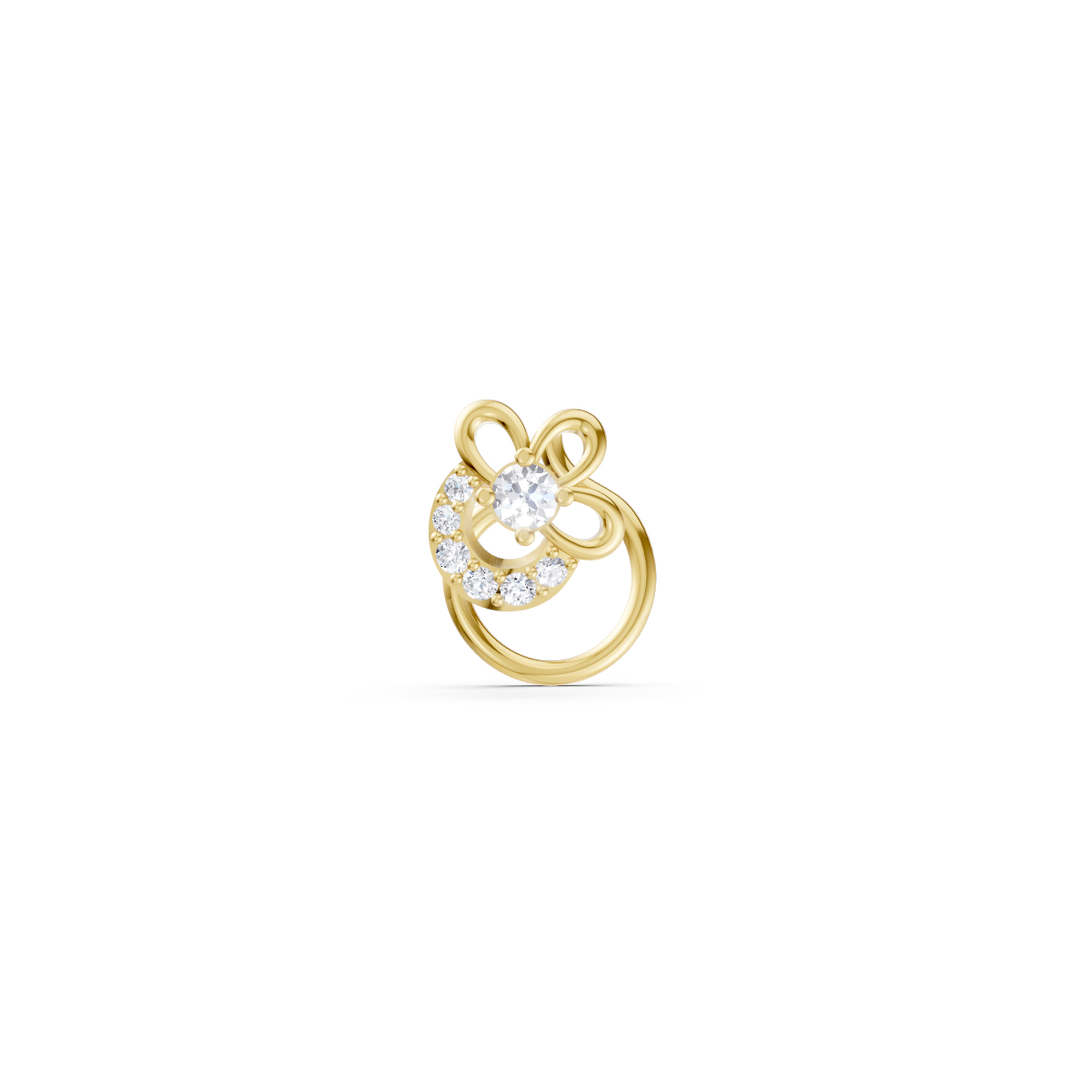 Petal Diamond Nose Pin
